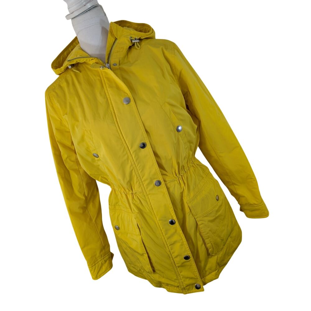 LAUREN BY RALPH LAUREN! YELLOW HOODED, DRAWSTRING WAIST, SNAP RAIN JACKET!
PS